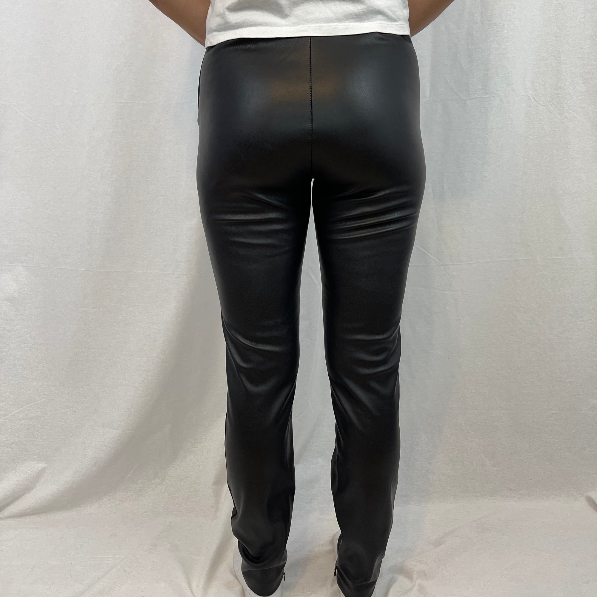 Zara Black Faux Leather Pants size Medium