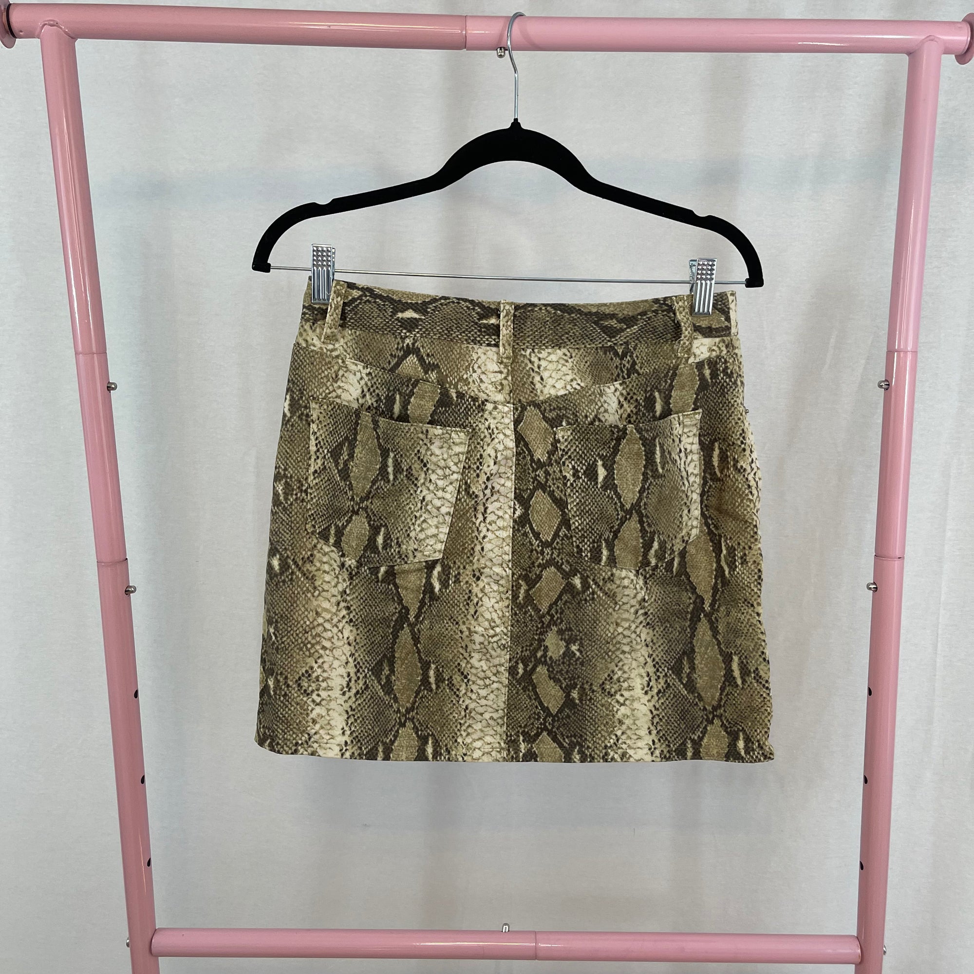 Vintage A.B.S by Allen Schwartz Snake Print Mini Skirt size 8