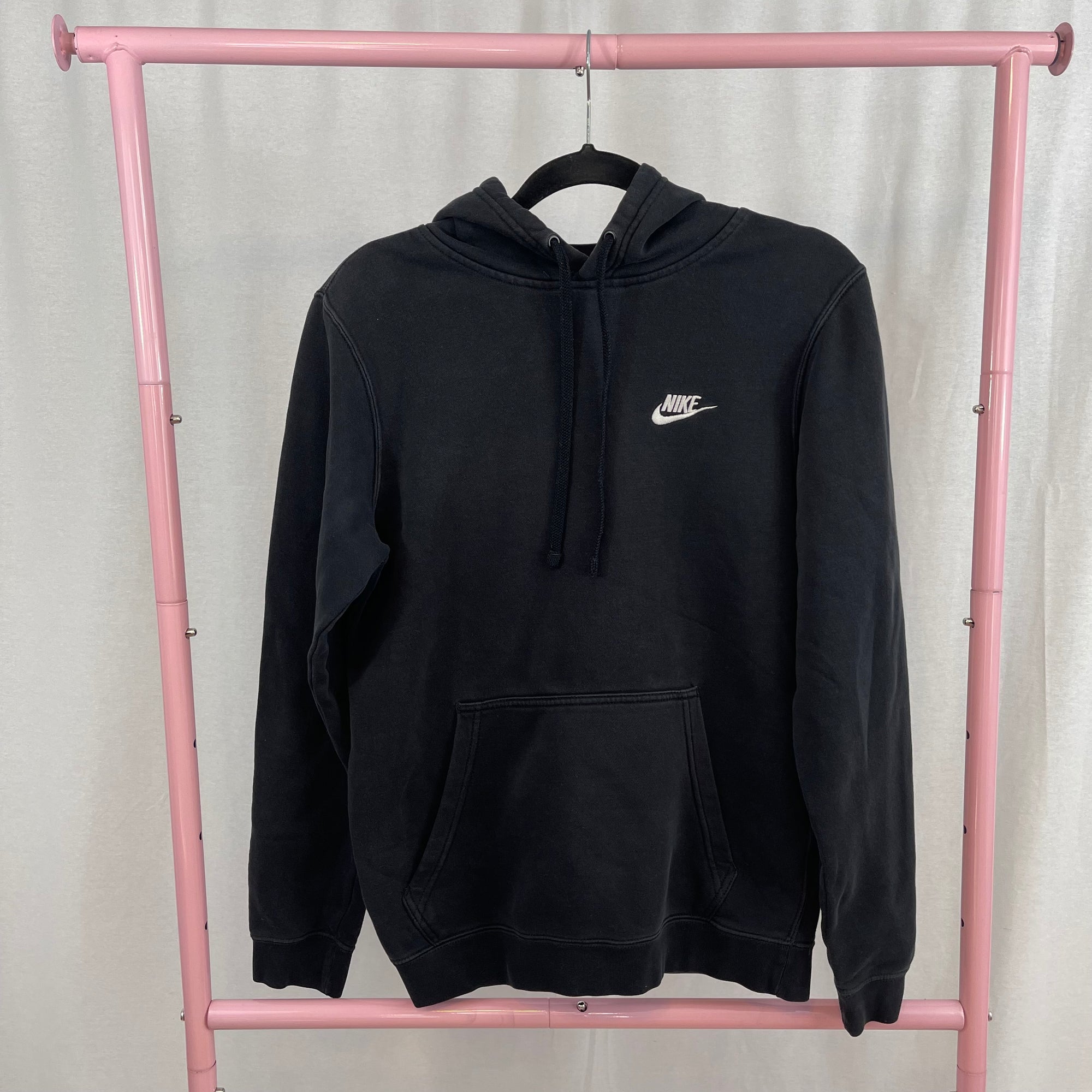 Nike Black Y2K Embroidered Swoosh Hoodie size Small