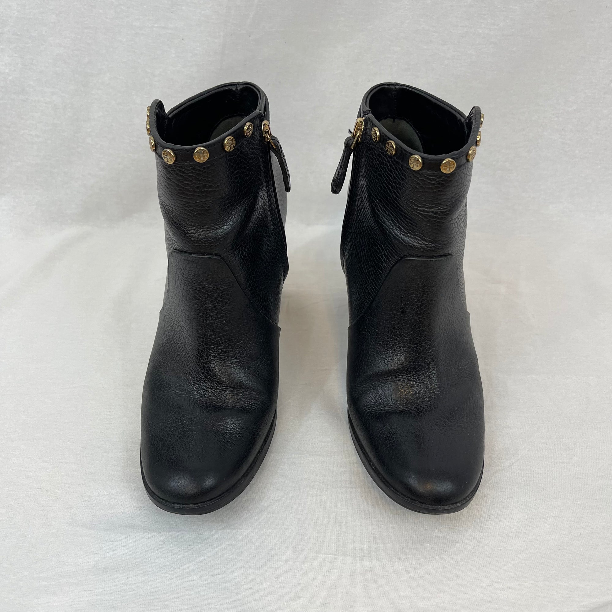 Tory Burch Mae Black Leather Ankle Boots size 8.5