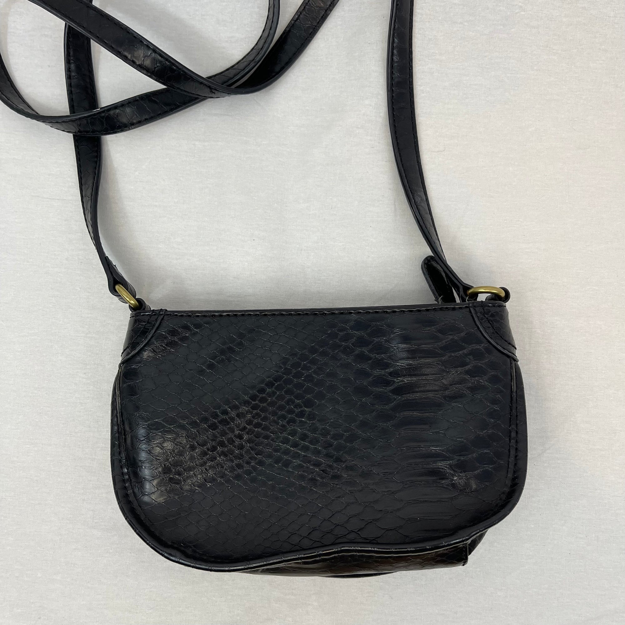 Vintage Black Faux Leather Nine West Y2K Crossbody Bag