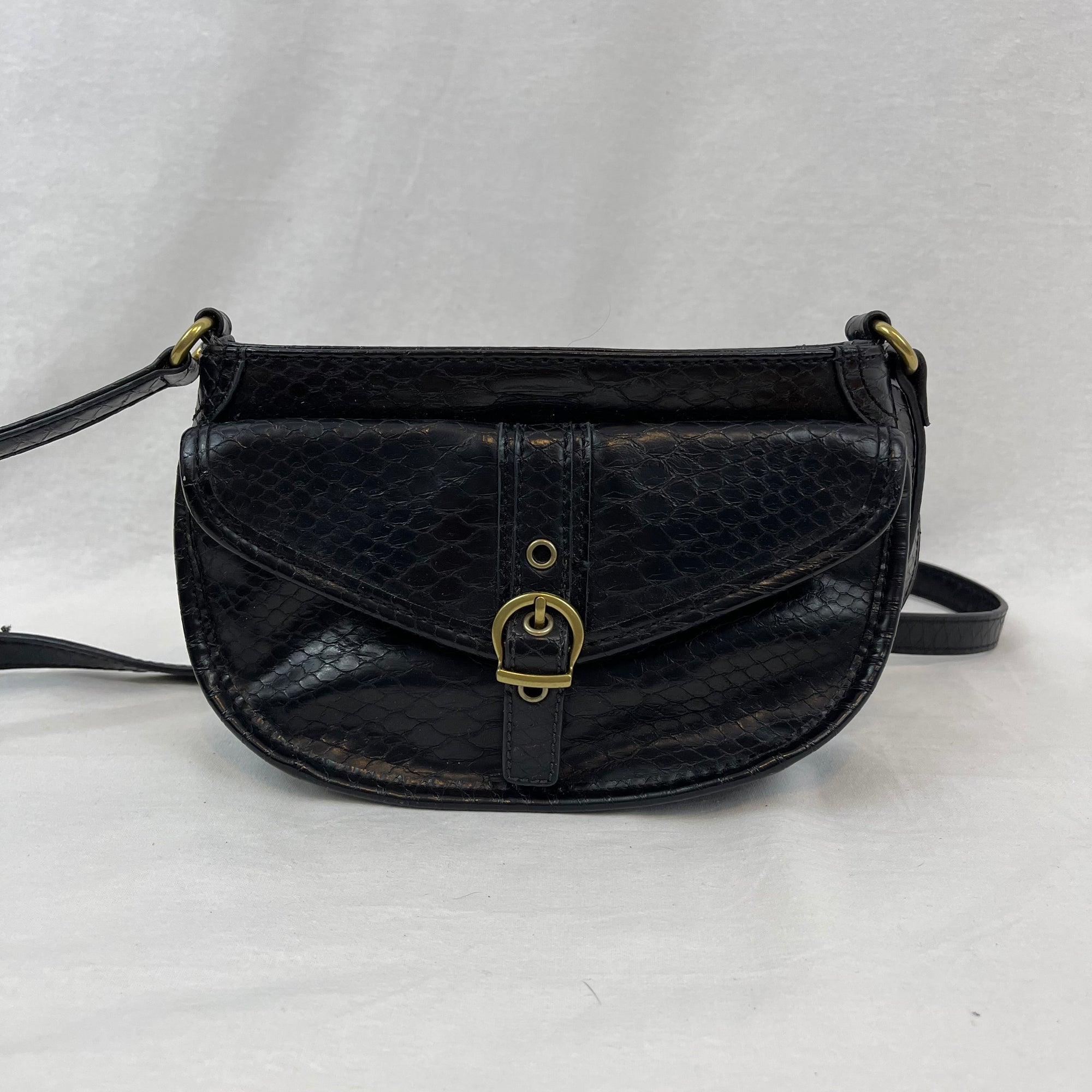 Vintage Black Faux Leather Nine West Y2K Crossbody Bag