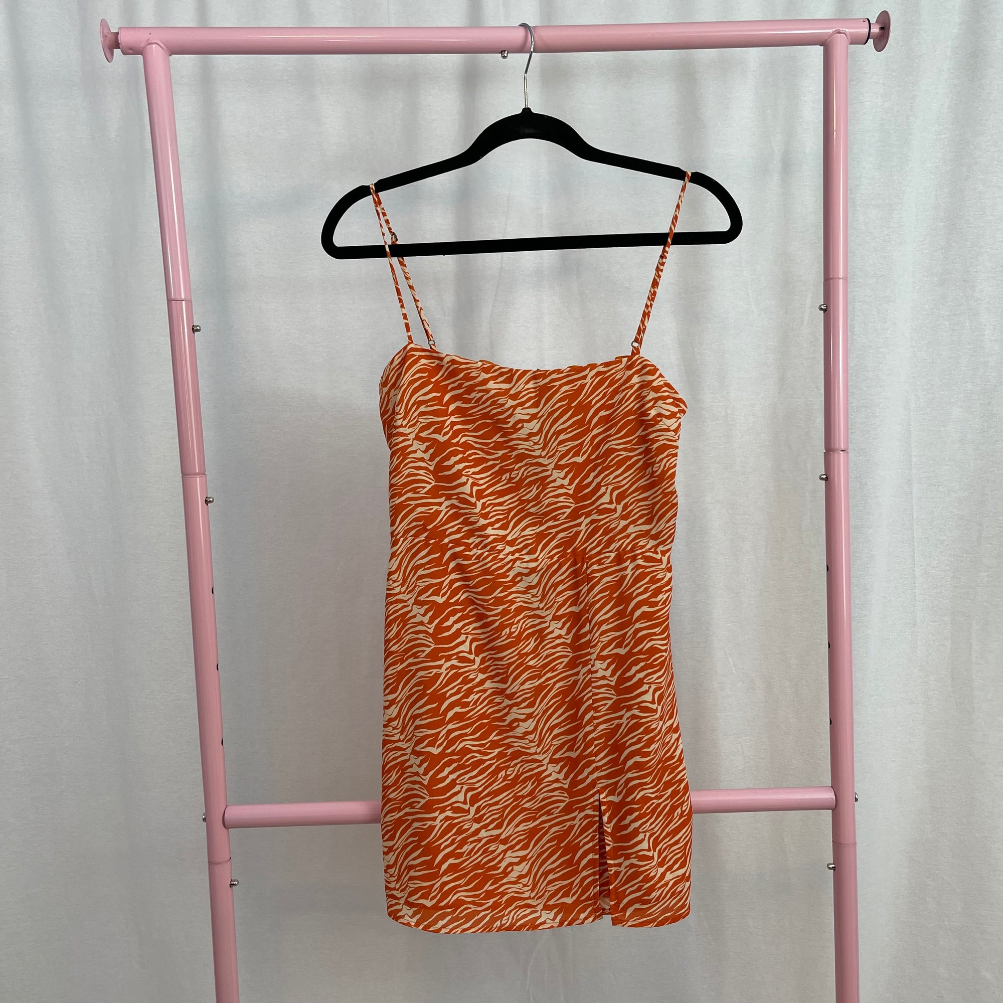 RESA Melly Orange Zebra Striped Mini Dress size Small
