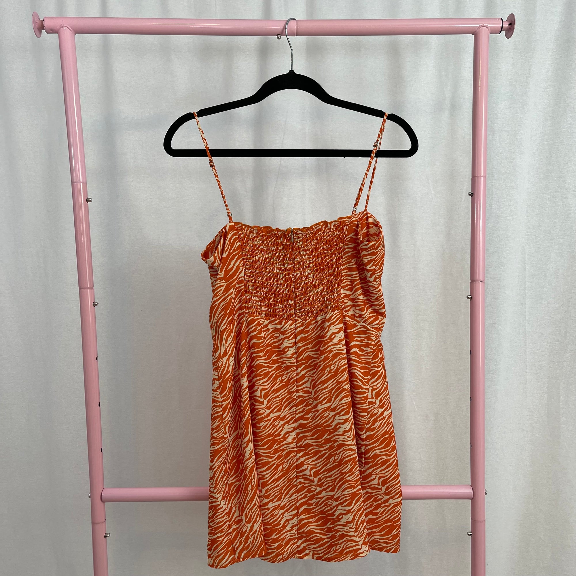 RESA Melly Orange Zebra Striped Mini Dress size Small