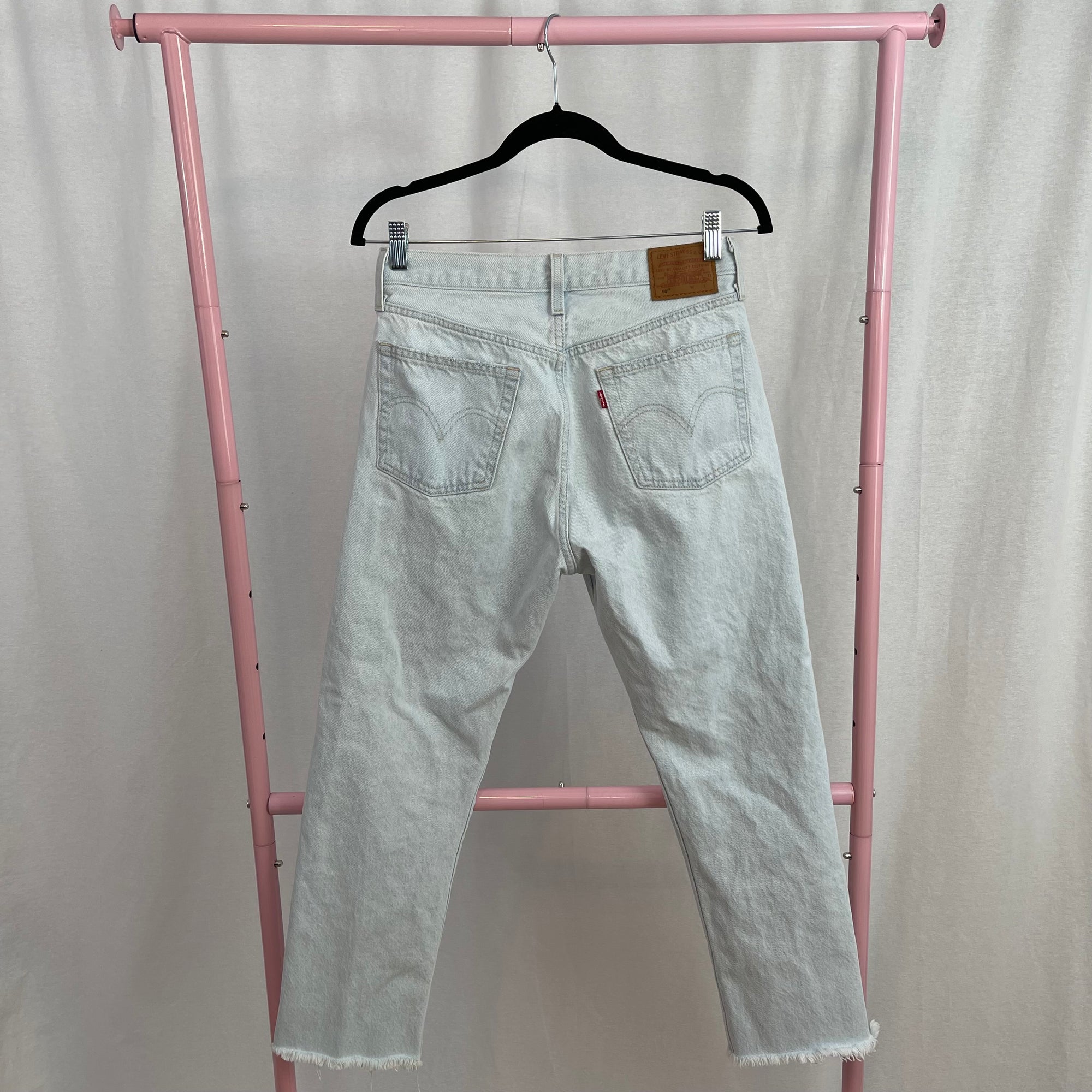 Levi's 501 Light Wash Button Fly Straight Leg Jeans size 28x26