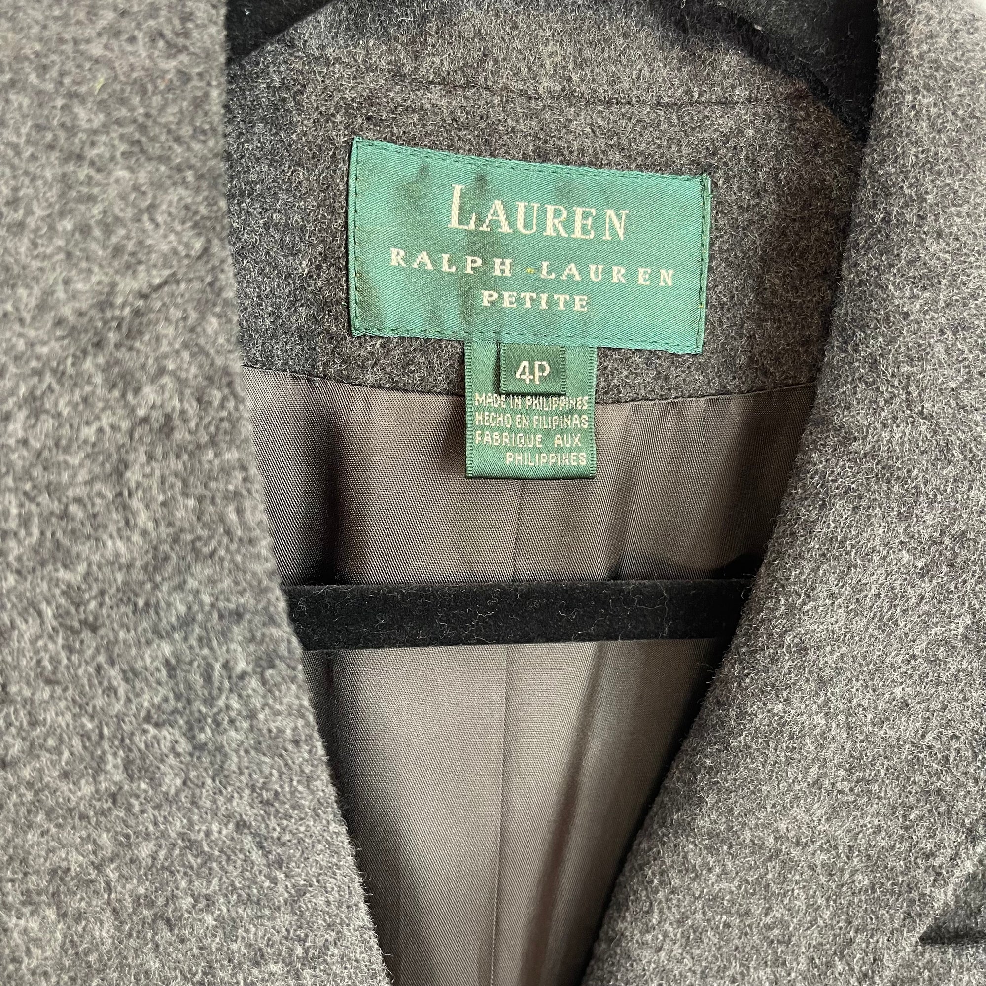 Lauren Ralph Lauren Grey Wool Cashmere Blend Blazer Jacket size 4P