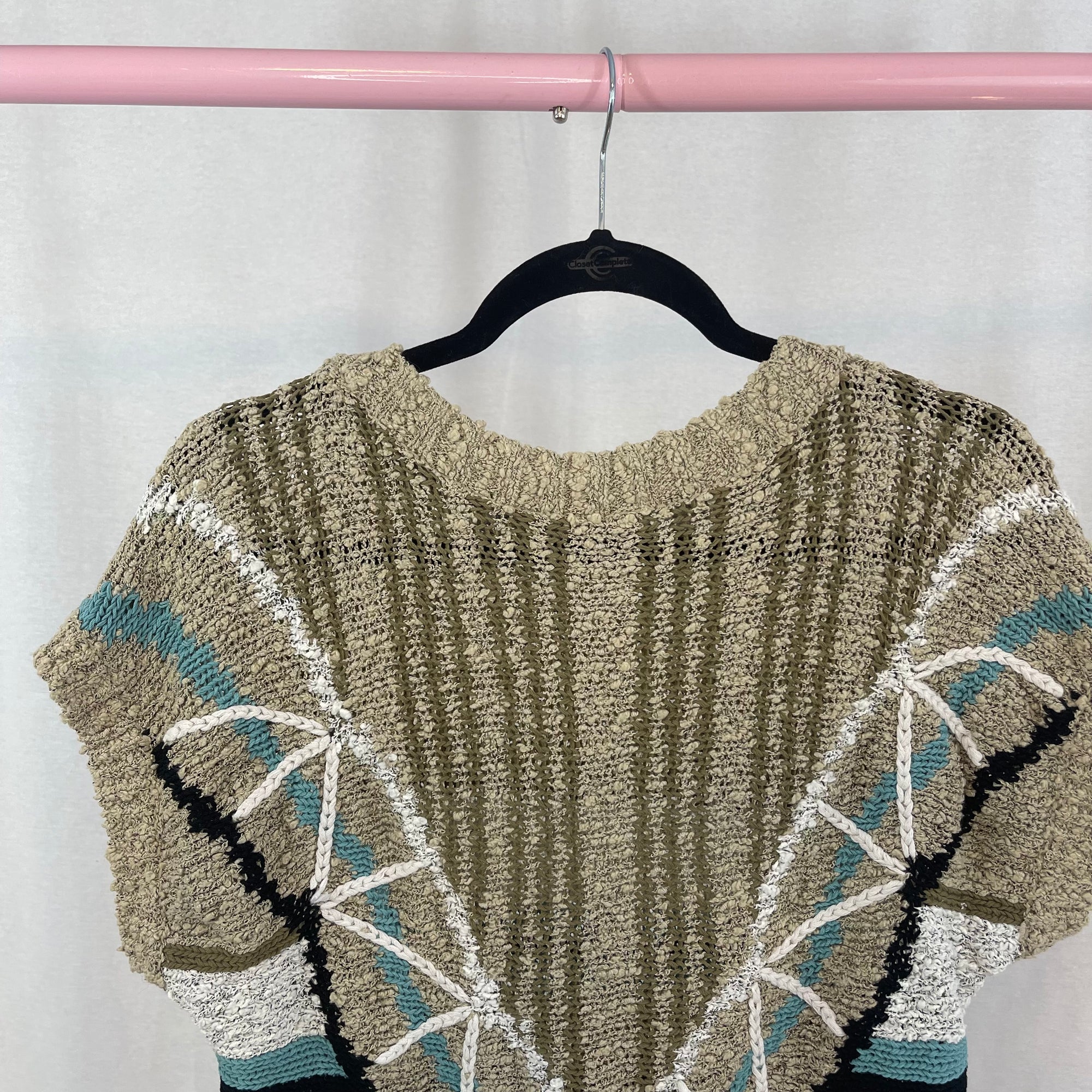 Vintage Knit Short Sleeve Boho Sweater