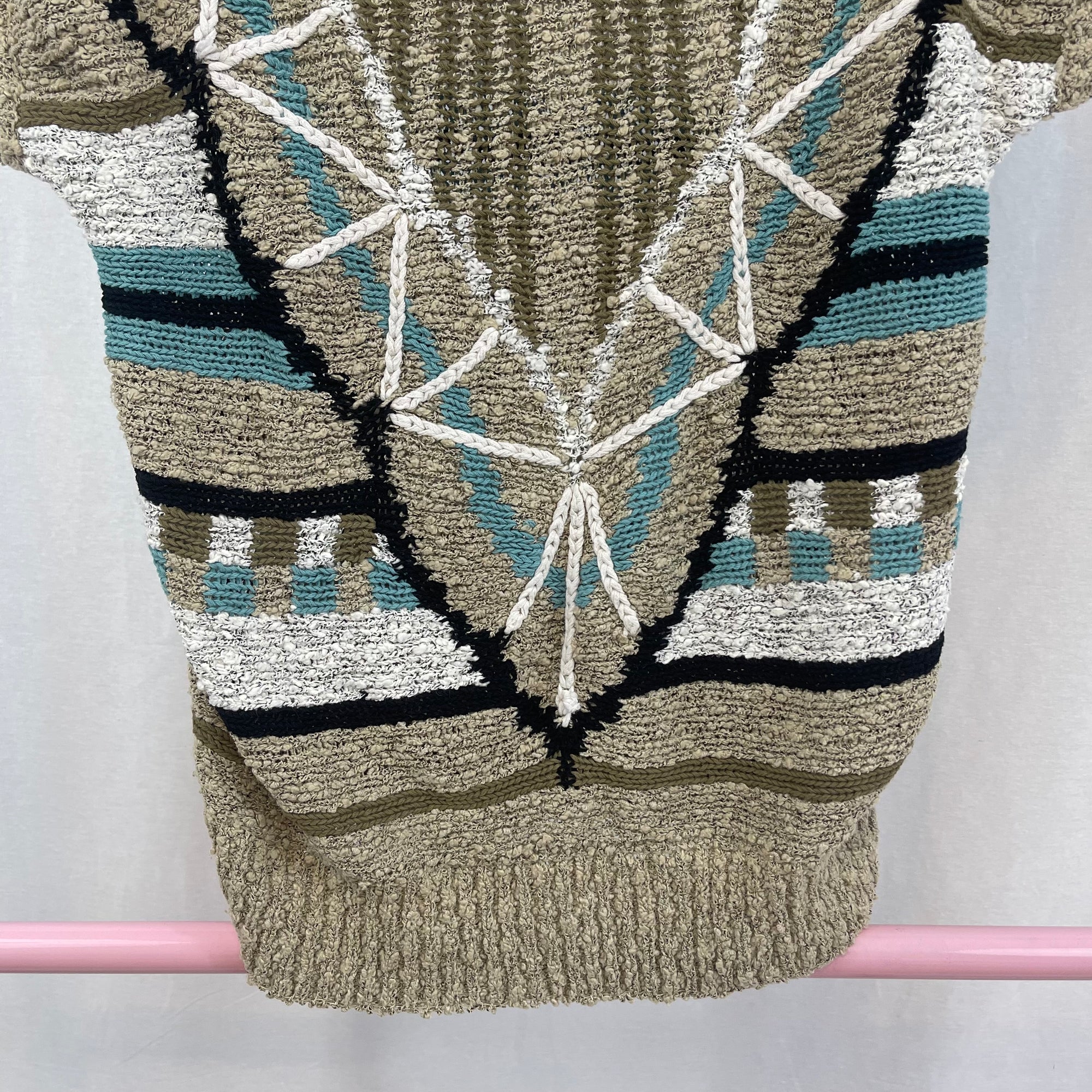 Vintage Knit Short Sleeve Boho Sweater