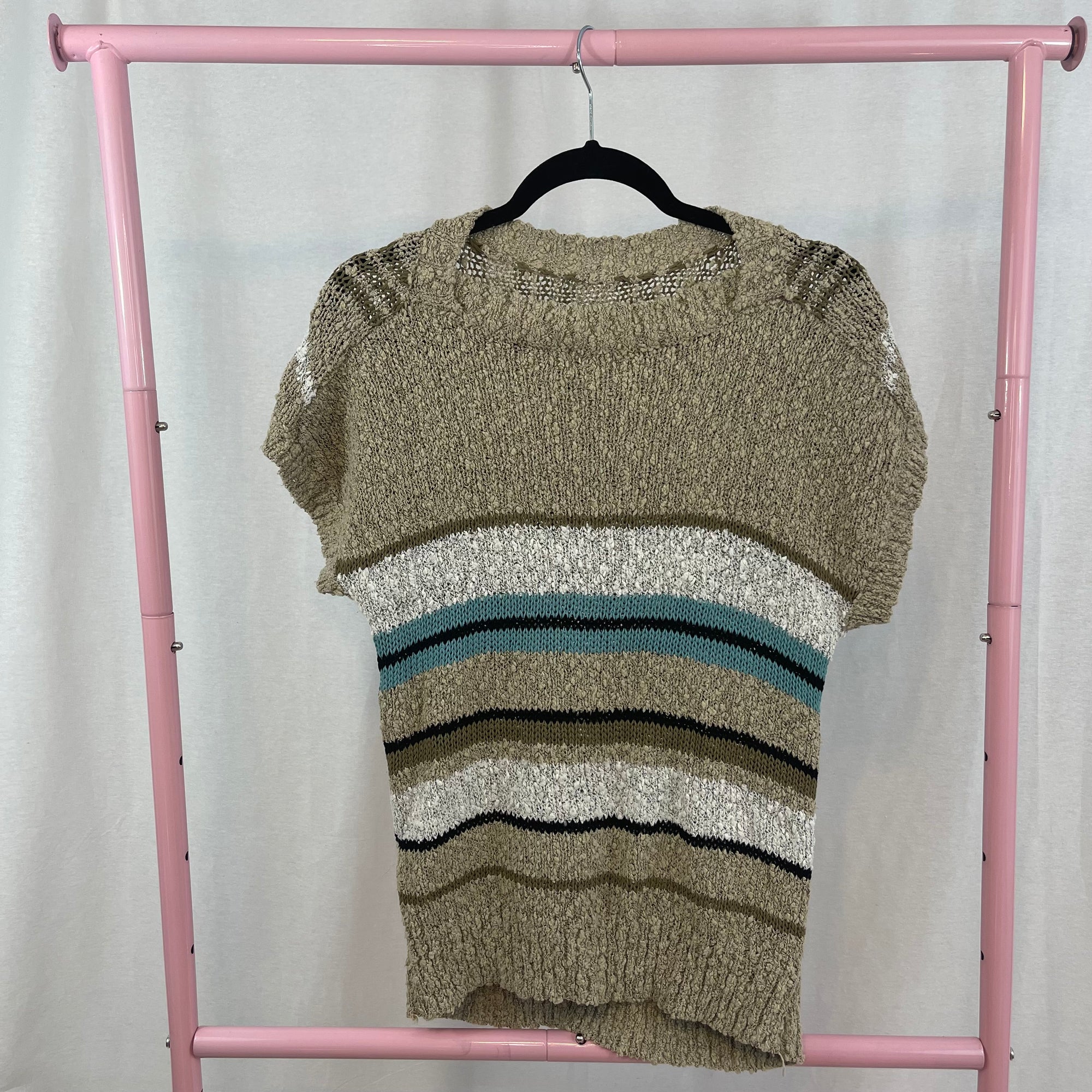 Vintage Knit Short Sleeve Boho Sweater