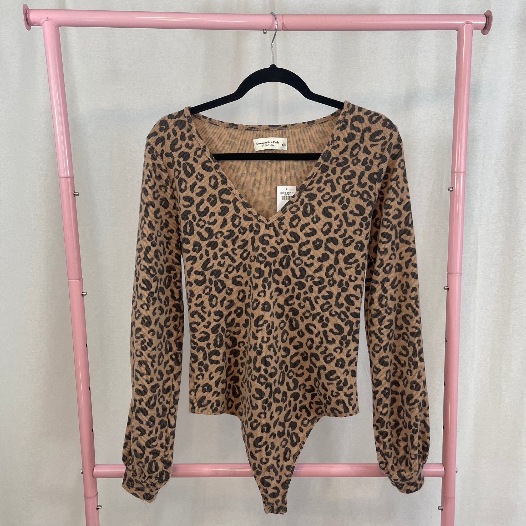 NWT Abercrombie & Fitch Cheetah Print Bodysuit size Large