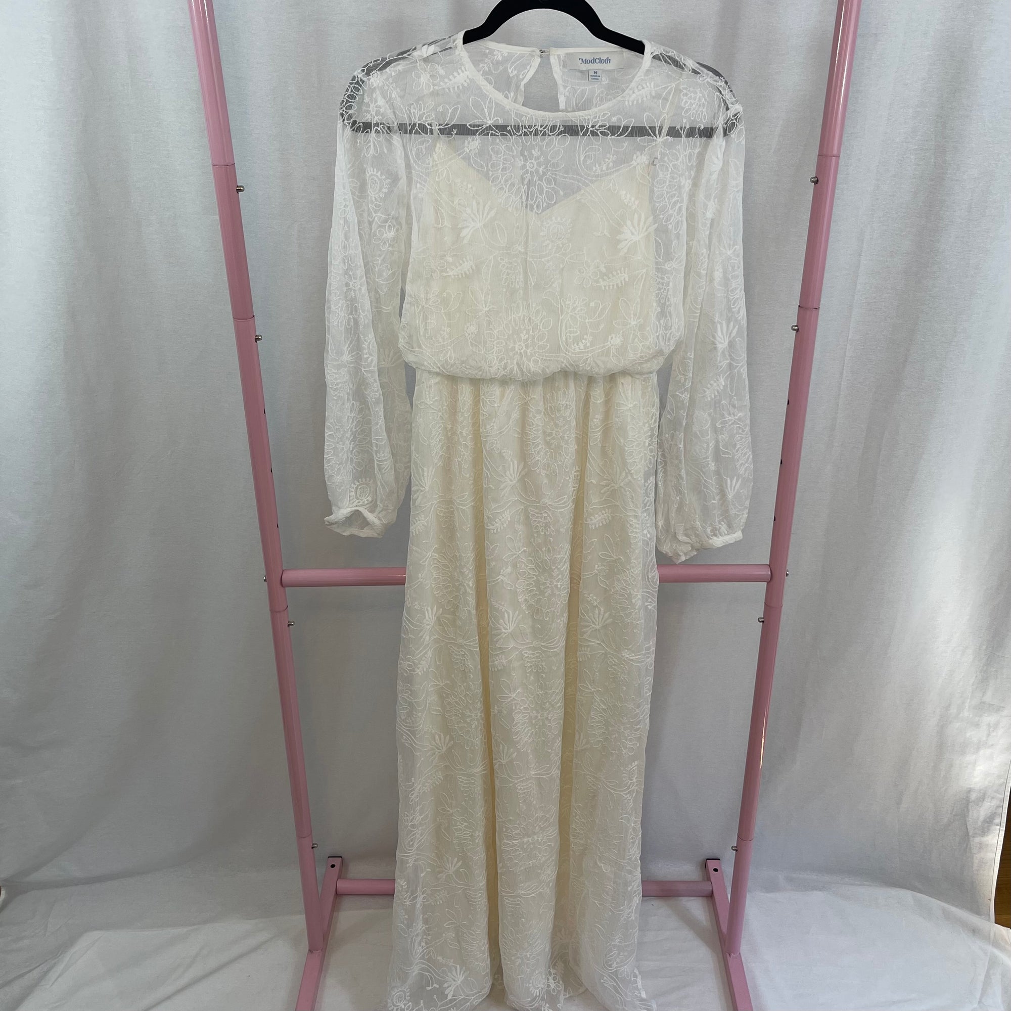 NWT Modcloth Lace Lined Long Sleeve Maxi Dress size Medium