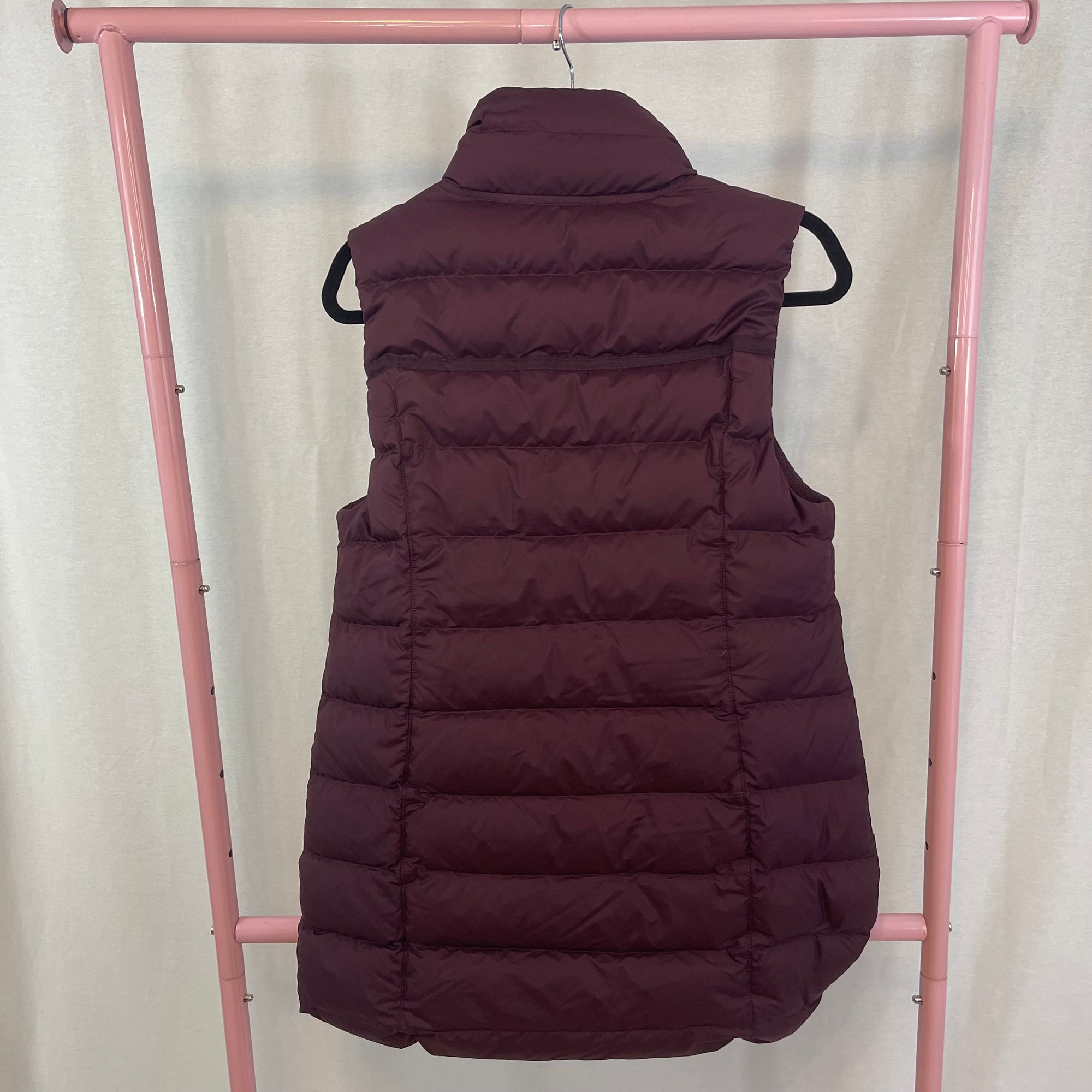 Athleta Maroon Long Down Puffer Vest size Medium