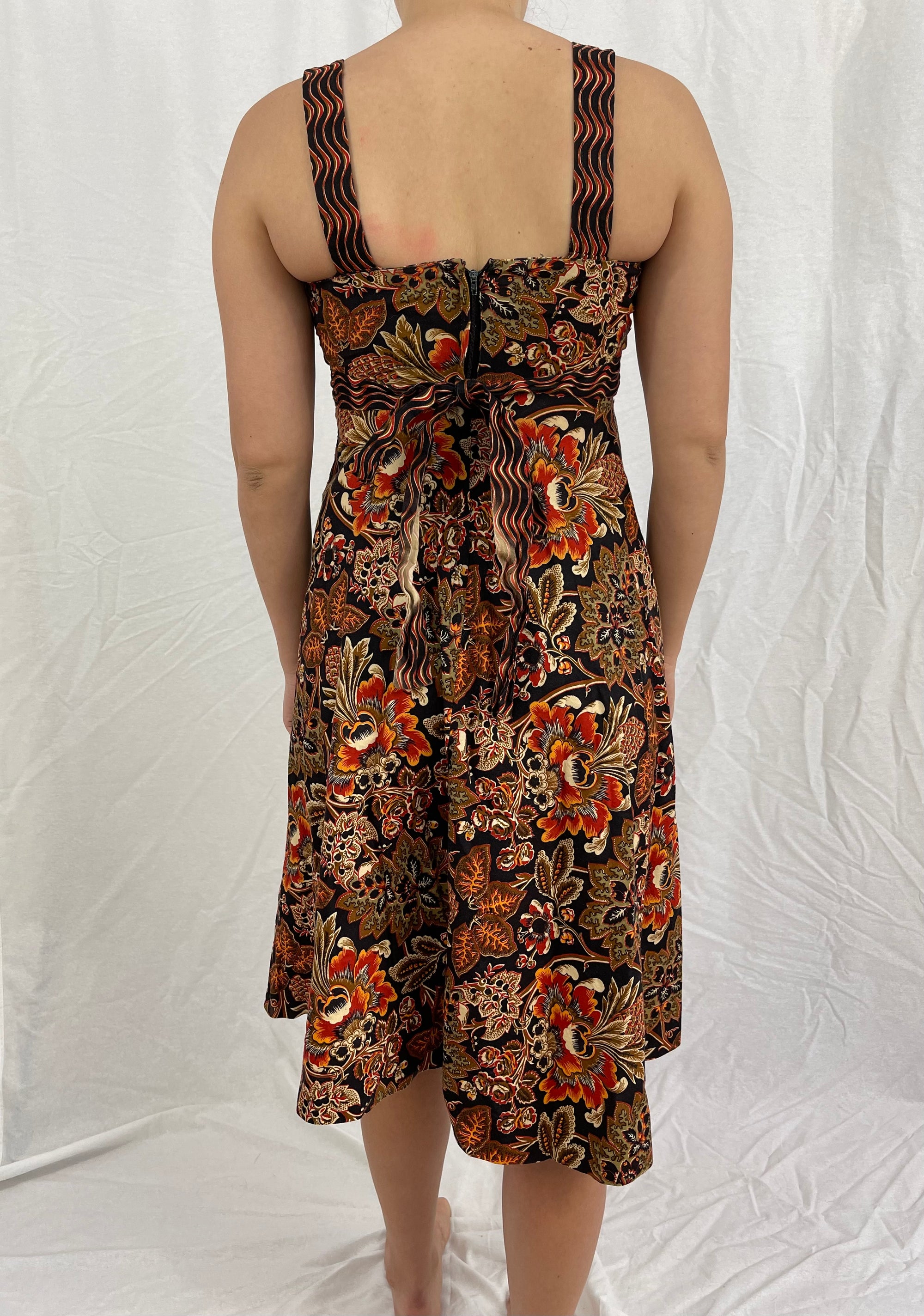 Vintage I.magnin Patterned Midi Dress