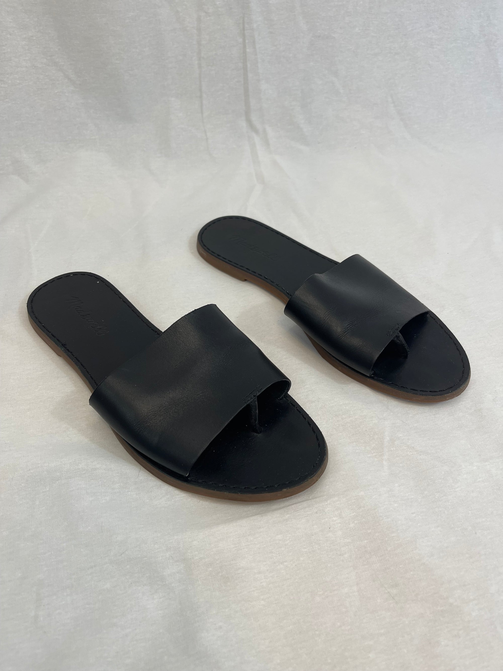 Madewell Black Leather Sandal size 8