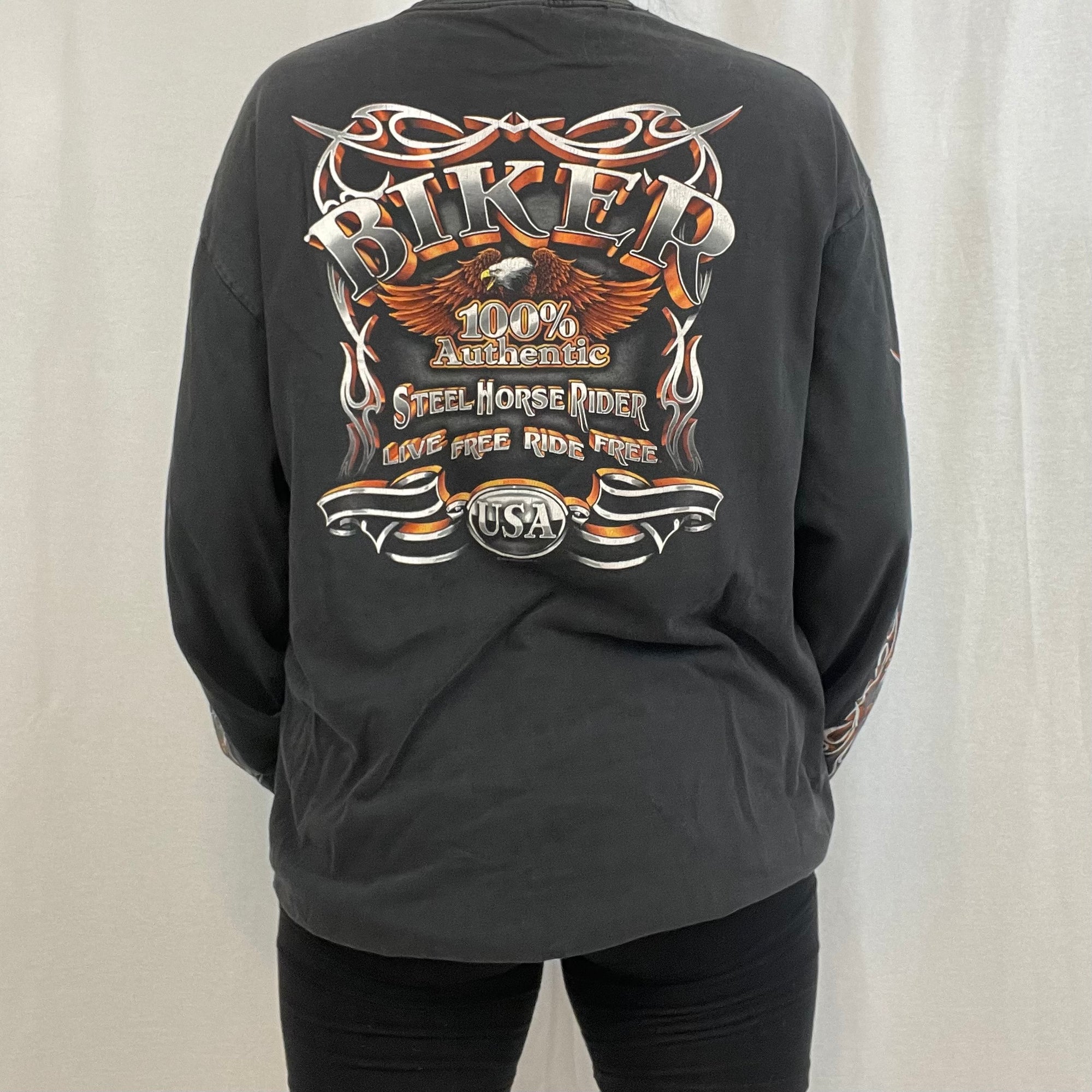 Harley Davidson BIKER Graphic Long Sleeve Shirt size XL