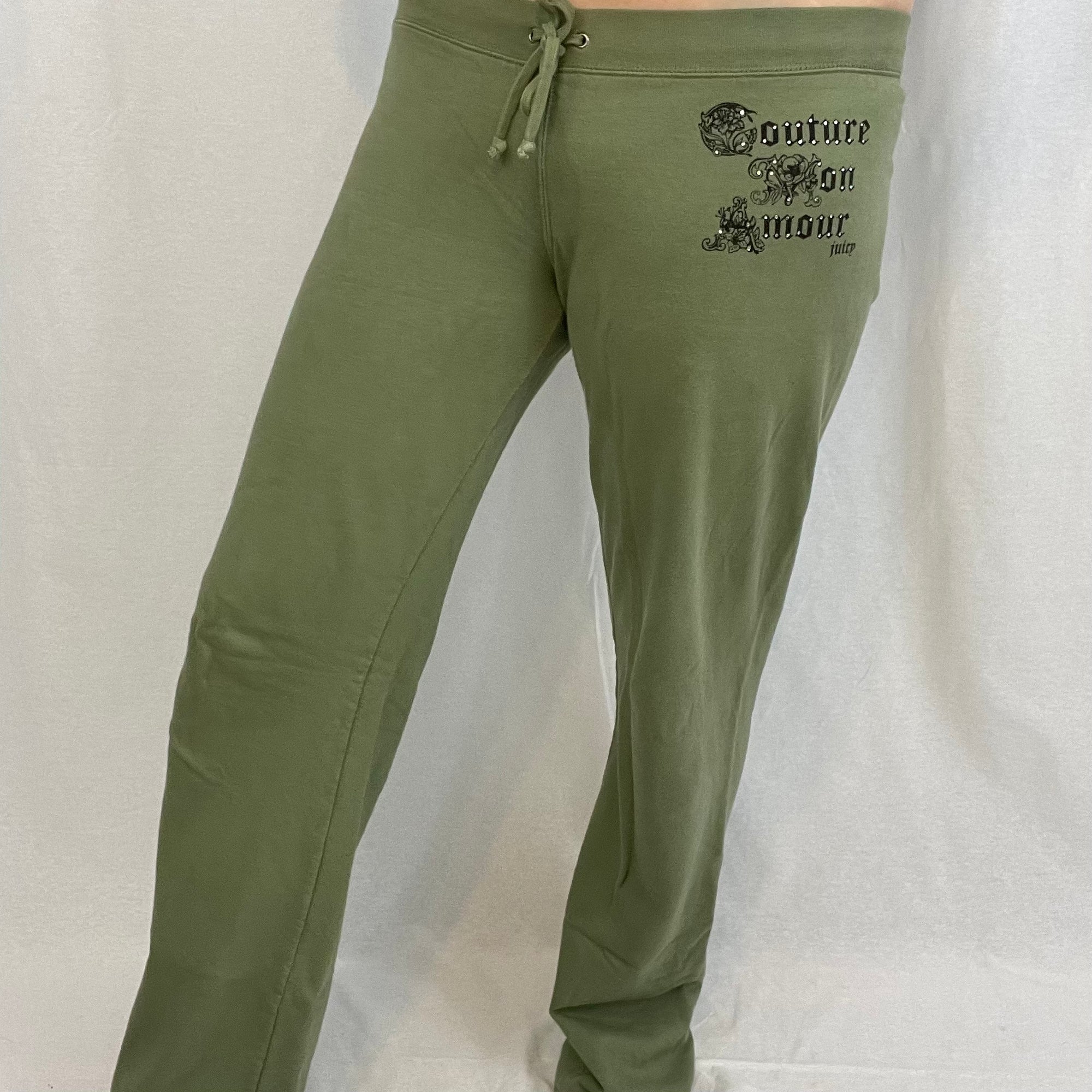 Juicy Couture Army Green Low Rise Sweatpants size Medium