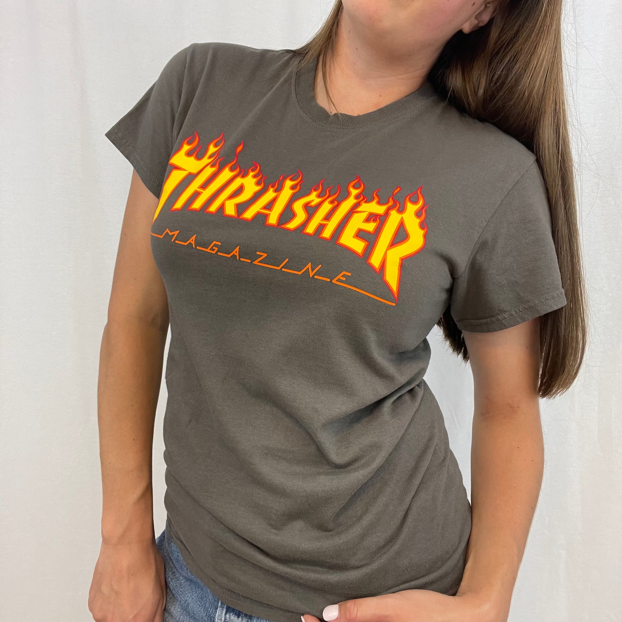 Thrasher Flame Spellout Tshirt