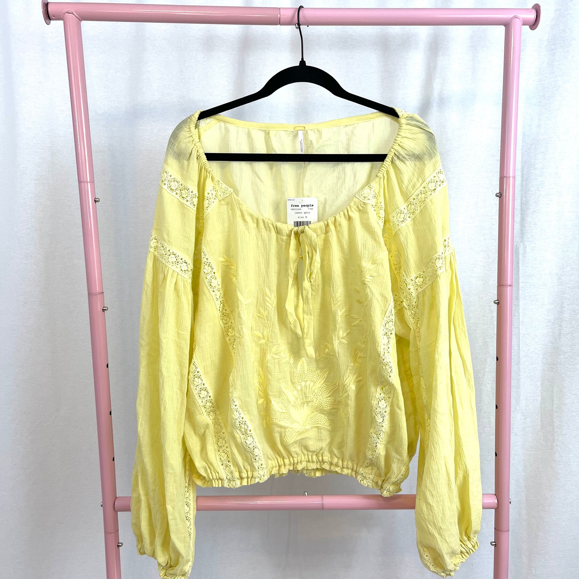 NWT Free People Lemon Gala Boho Blouse size Medium