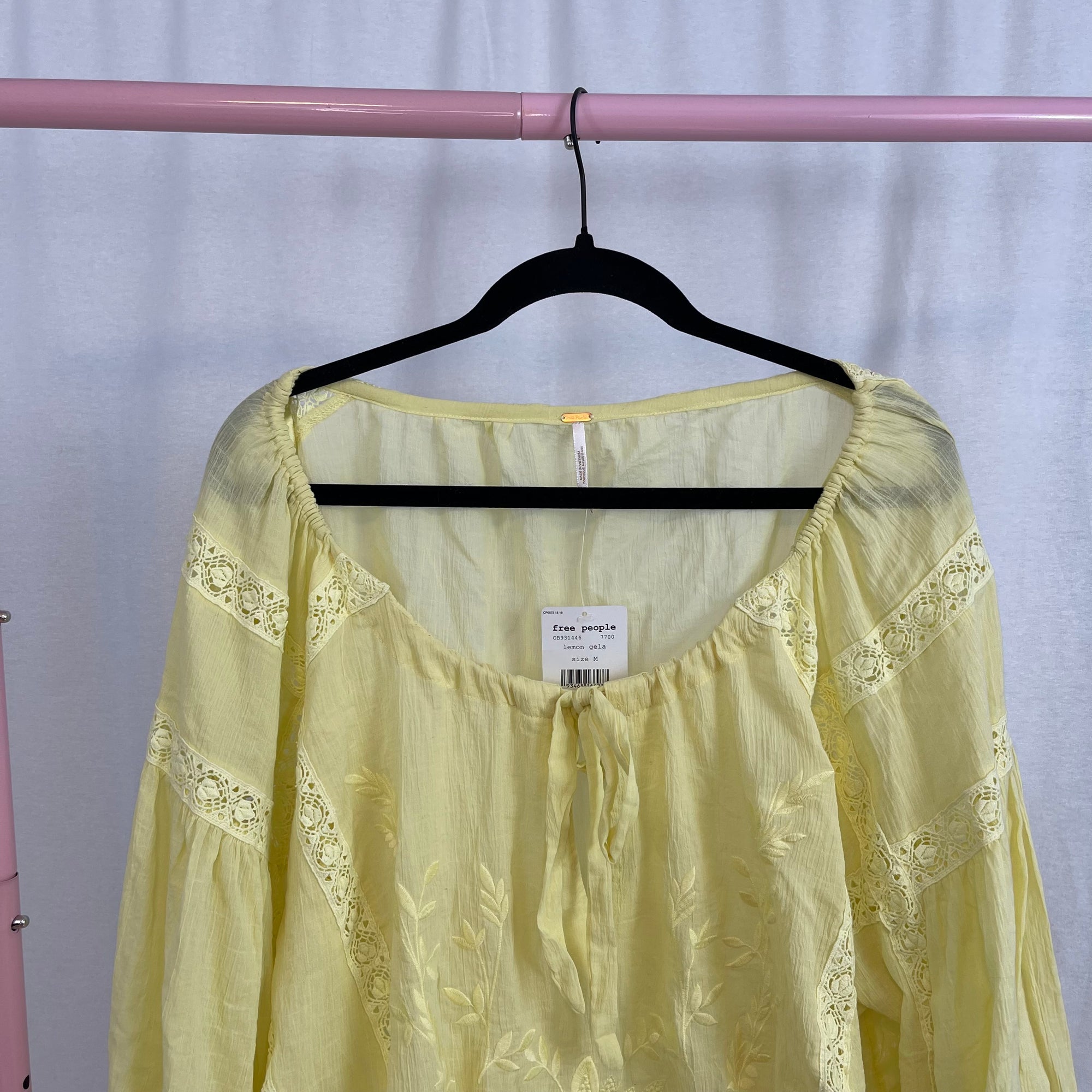 NWT Free People Lemon Gala Boho Blouse size Medium