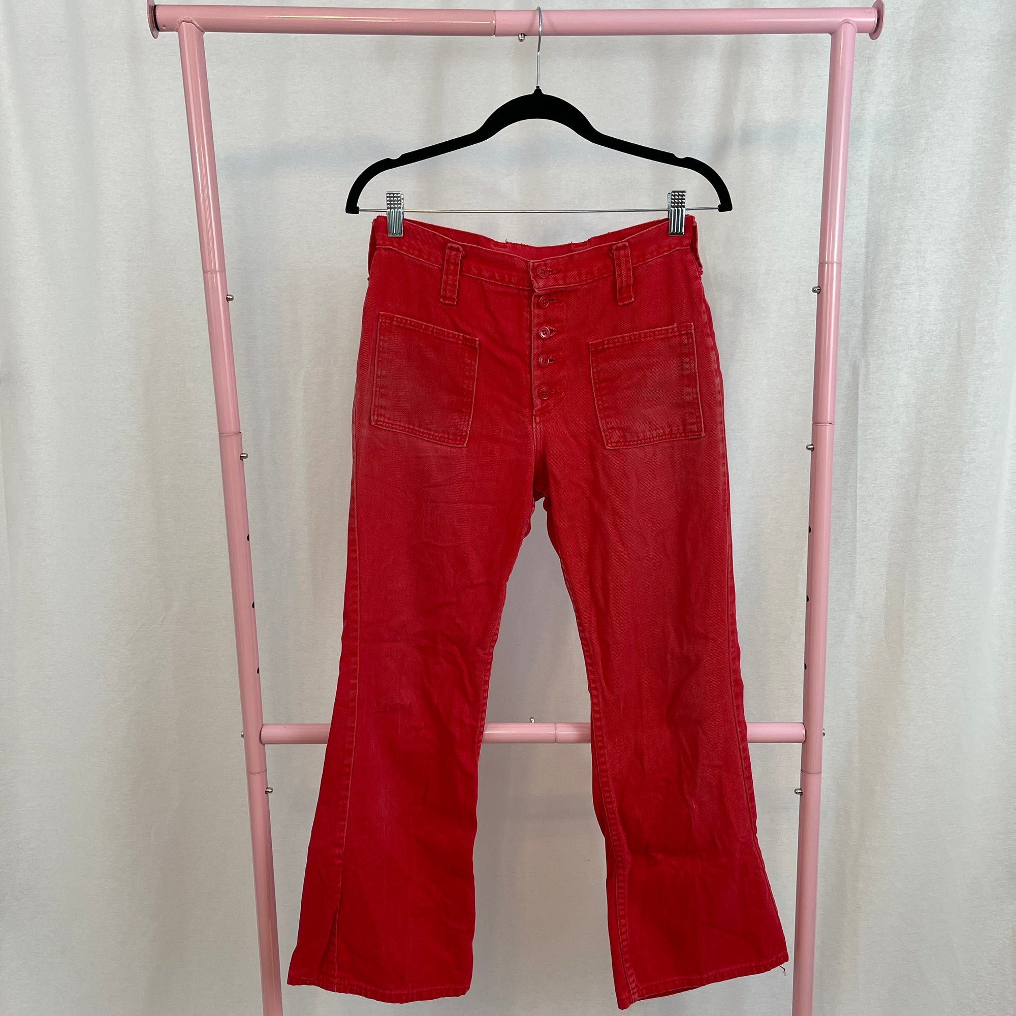 Vintage Maverick Red Denim Flare Jeans size 13/14