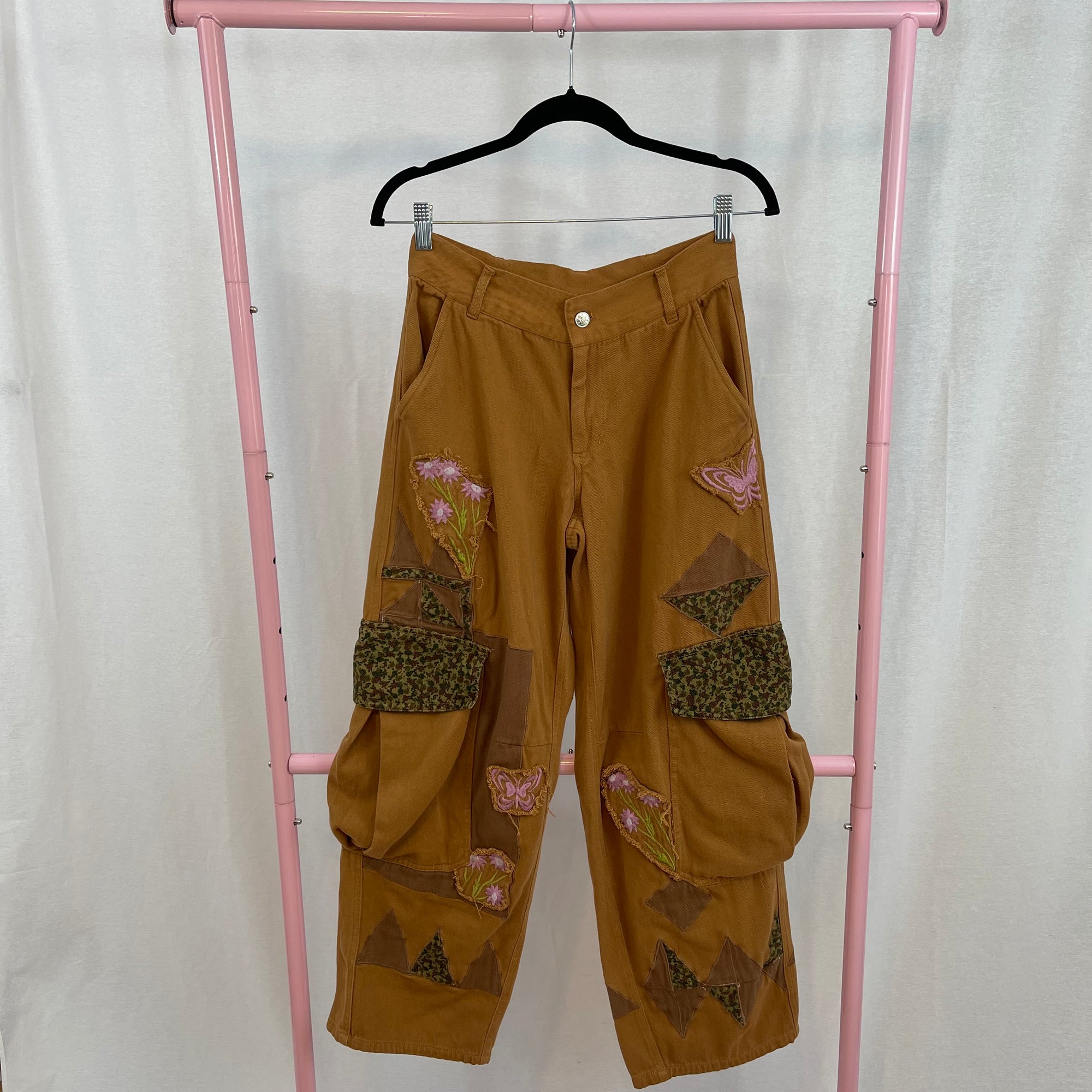 Urban Outfitters Embroidered Brown Carpenter Pants size 0