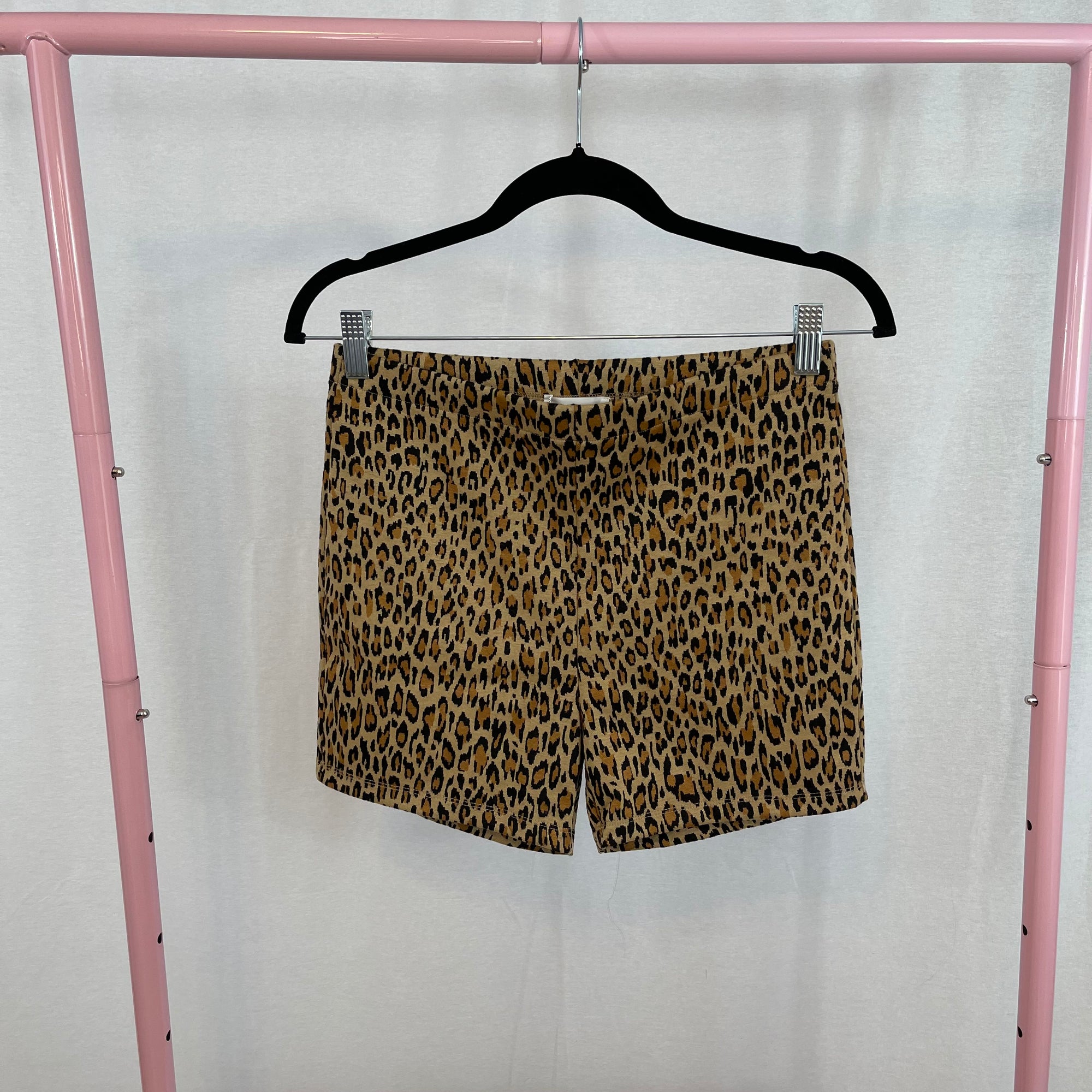 NWT Lovers + Friends Olivia Leopard Print Biker Shorts size Medium