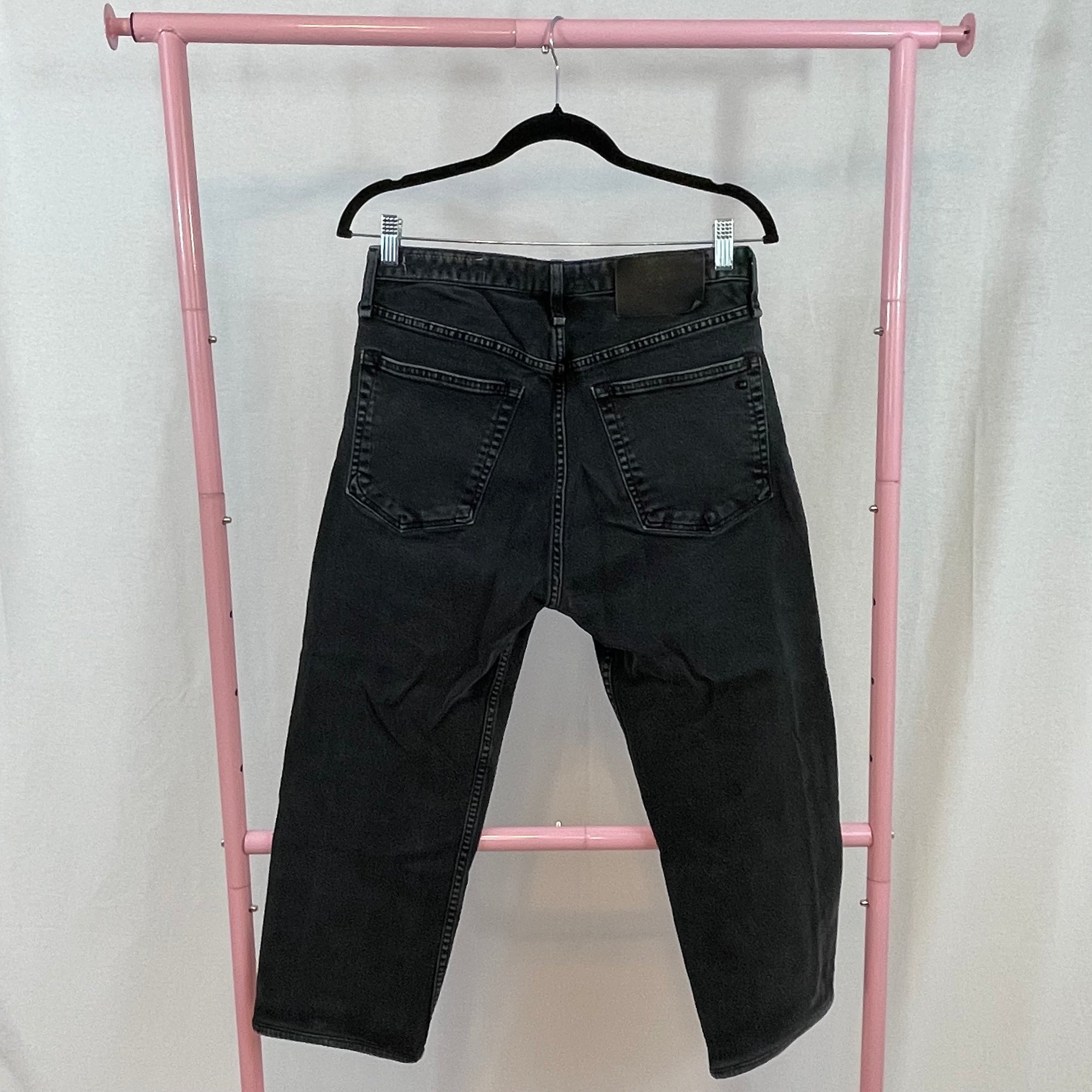 Rag & Bone Faded Black Cropped Wide Leg Jeans size 29