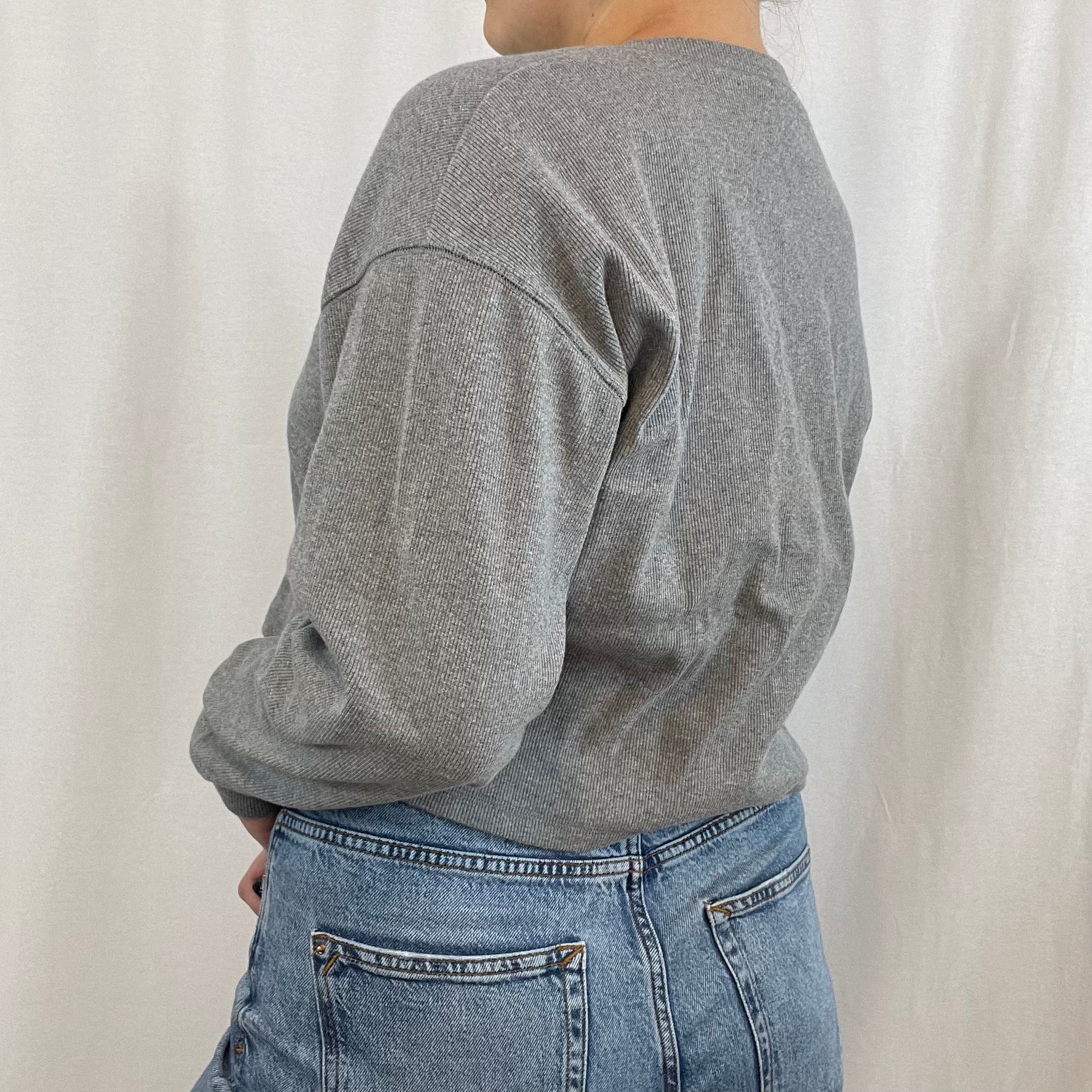 Wilfred Free Aritzia Cropped Grey Henley Thermal size Large